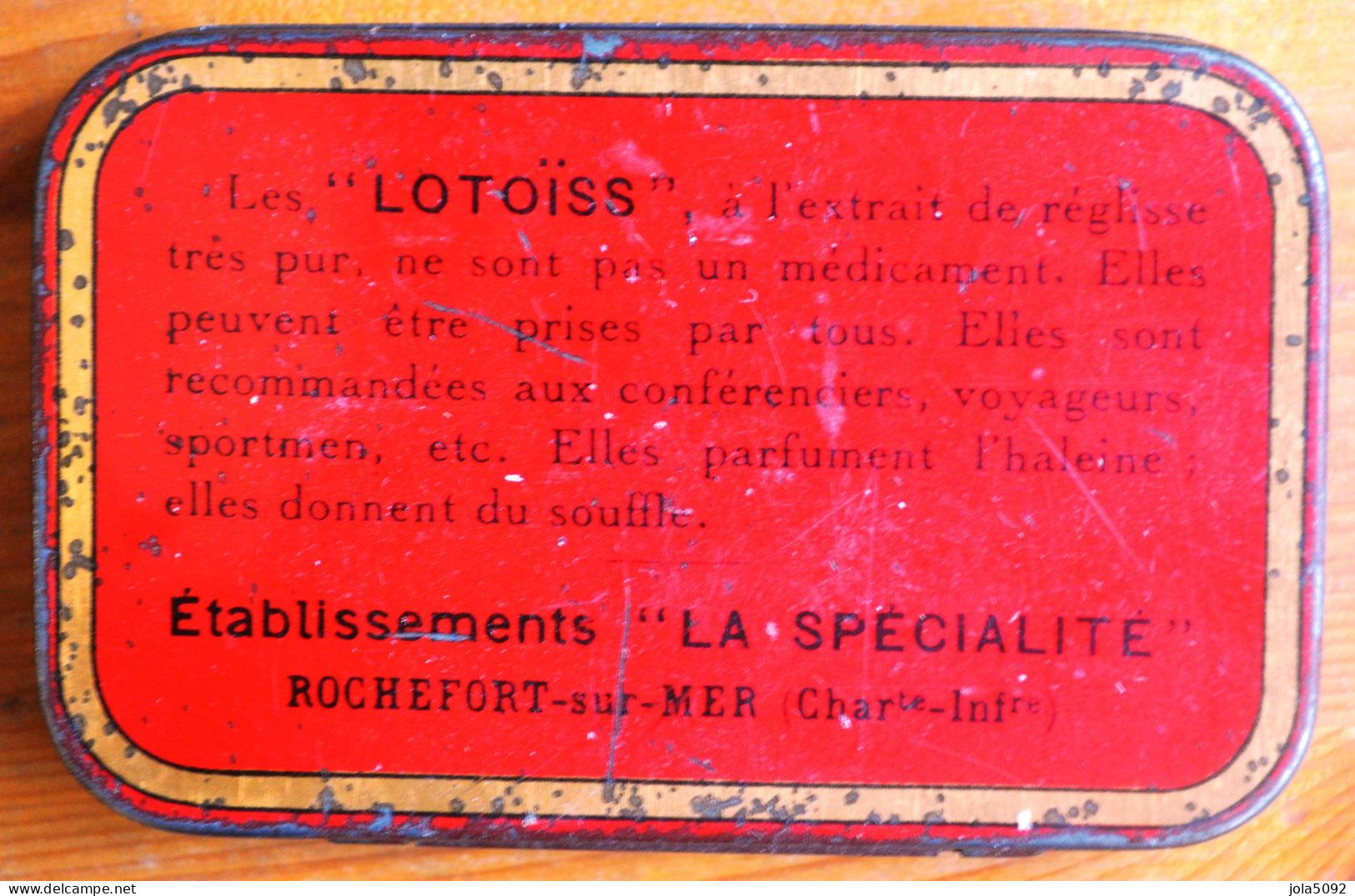 Ancienne Boite En Tôle Lithographiée Pastilles LOTOÏS - Extrait De Réglisse - Dosen