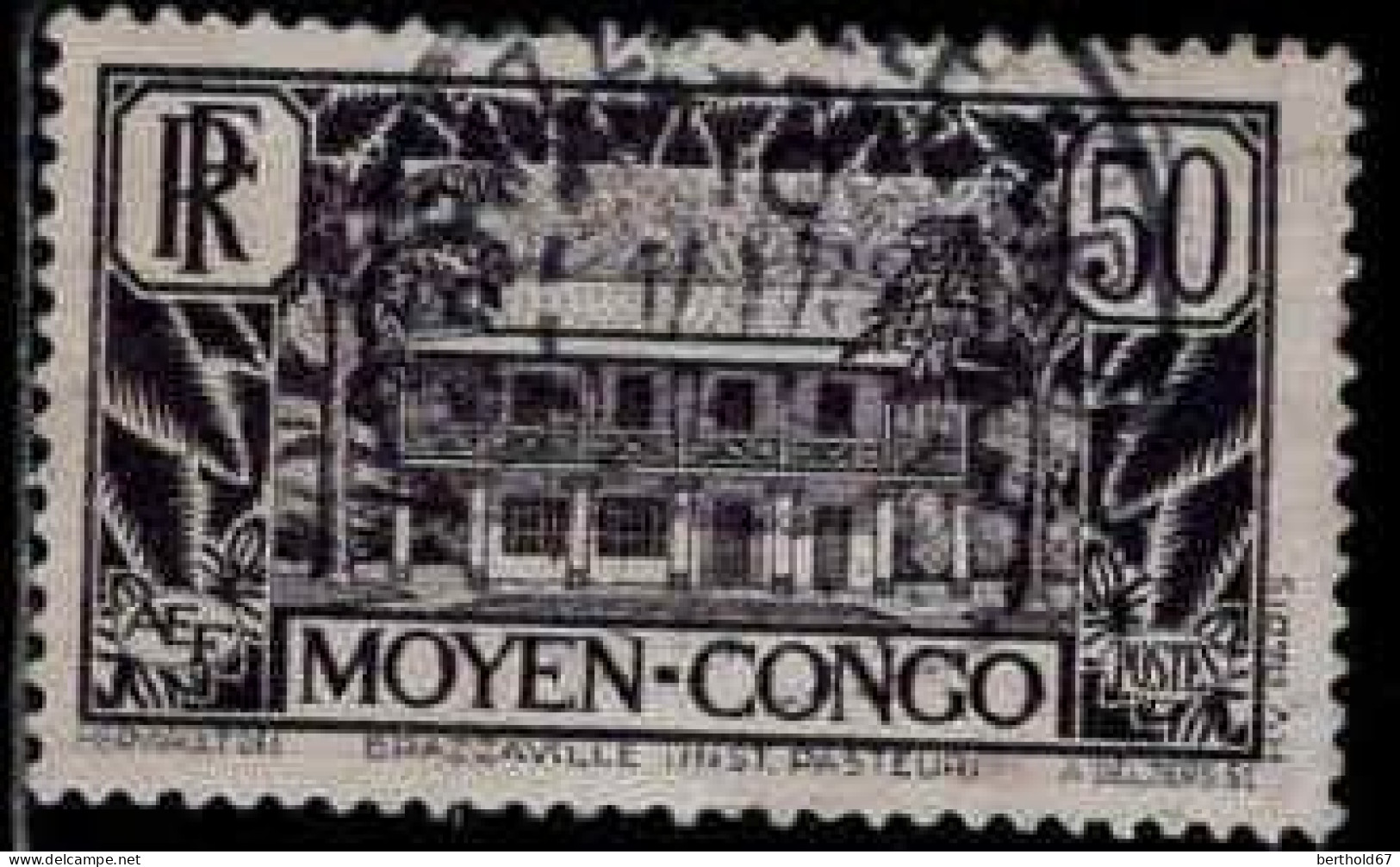 Moyen Congo Poste Obl Yv:124 Mi:78 Brazzaville Institut Pasteur (Beau Cachet Rond) - Usati