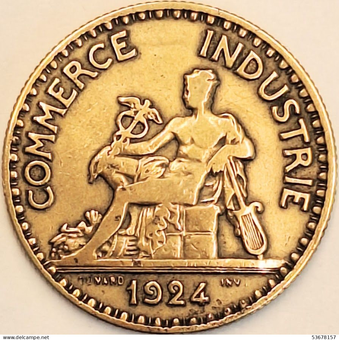 France - 2 Francs 1924 Open 4, KM# 877 (#4101) - 2 Francs