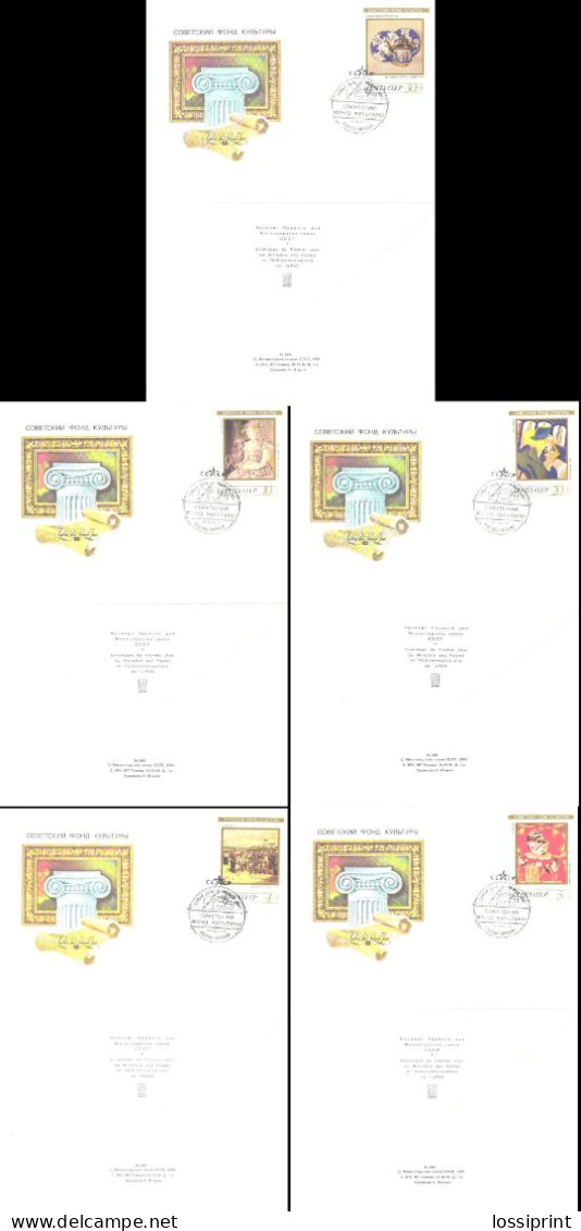 Soviet Union:Russia:USSR:FDC Covers Serie Art 1989, Soviet Culture Foundation - FDC