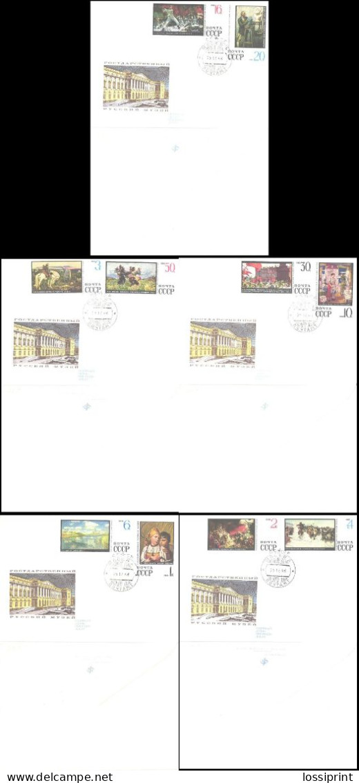 Soviet Union:Russia:USSR:FDC Covers Serie Paintings 1968, Hermitage - FDC