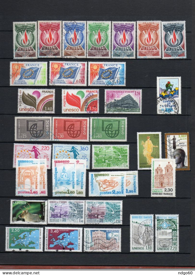 Lot De 37 Timbres Unesco ( Oblitérés, 7 Neufs , 3 En Double ) - Andere & Zonder Classificatie