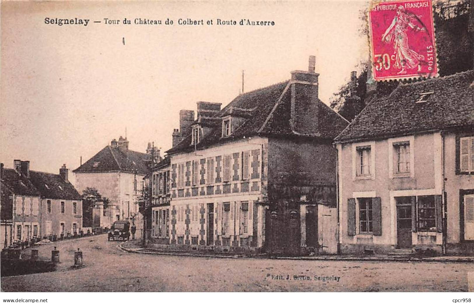 89 - SEIGNELAY - SAN41745 - Tour Du Château De Colbert Et Route D'Auxerre - Seignelay