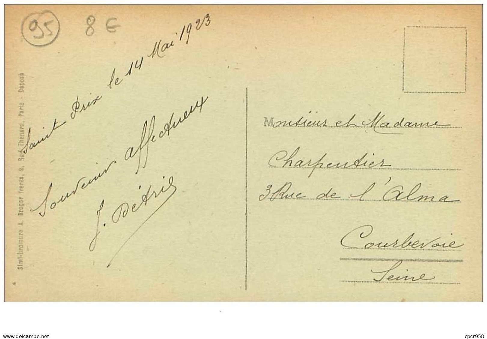 95 .n°39462 . Saint Prix.maison Blanche - Saint-Prix