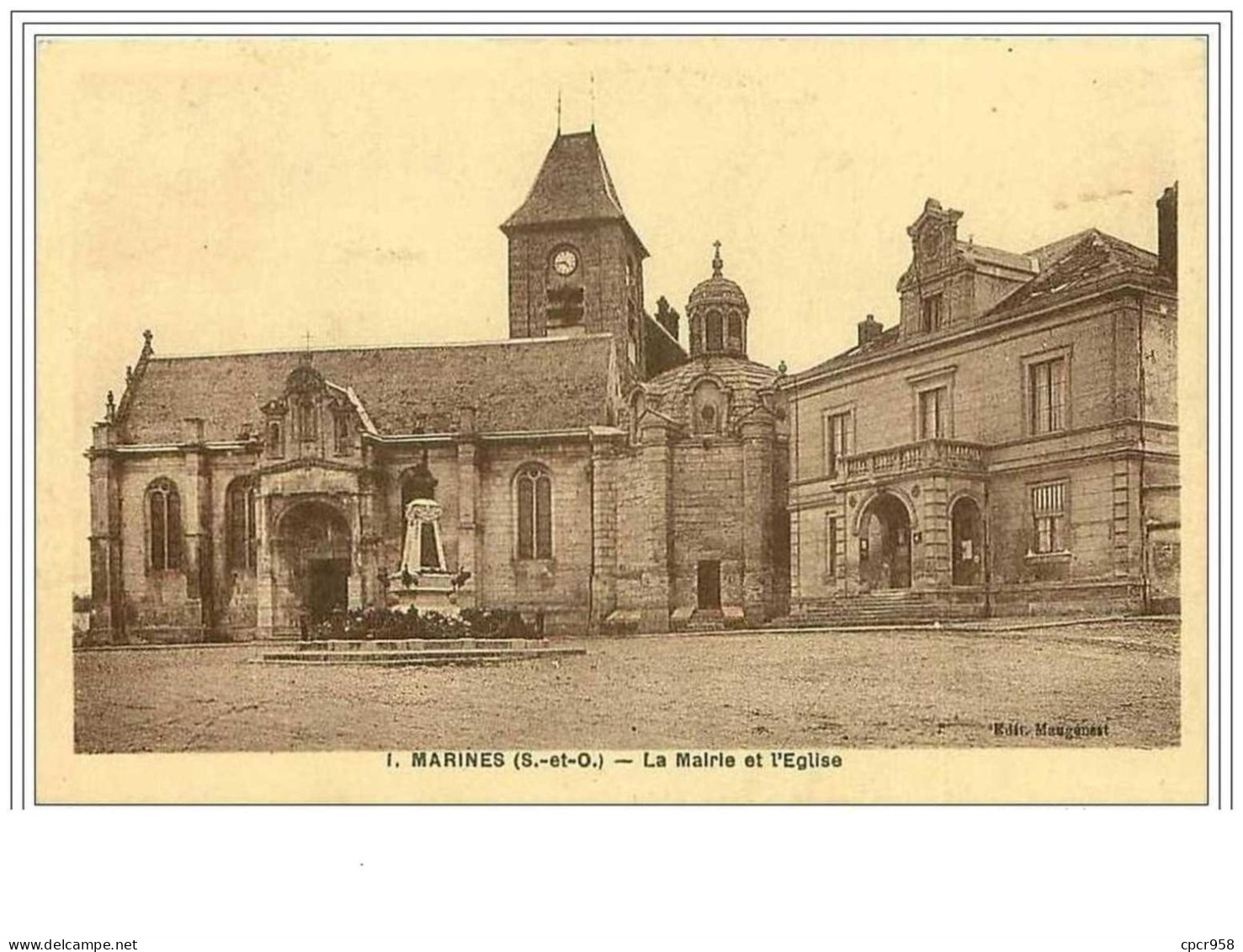 95.MARINES.LA MAIRIE ET L'EGLISE - Marines