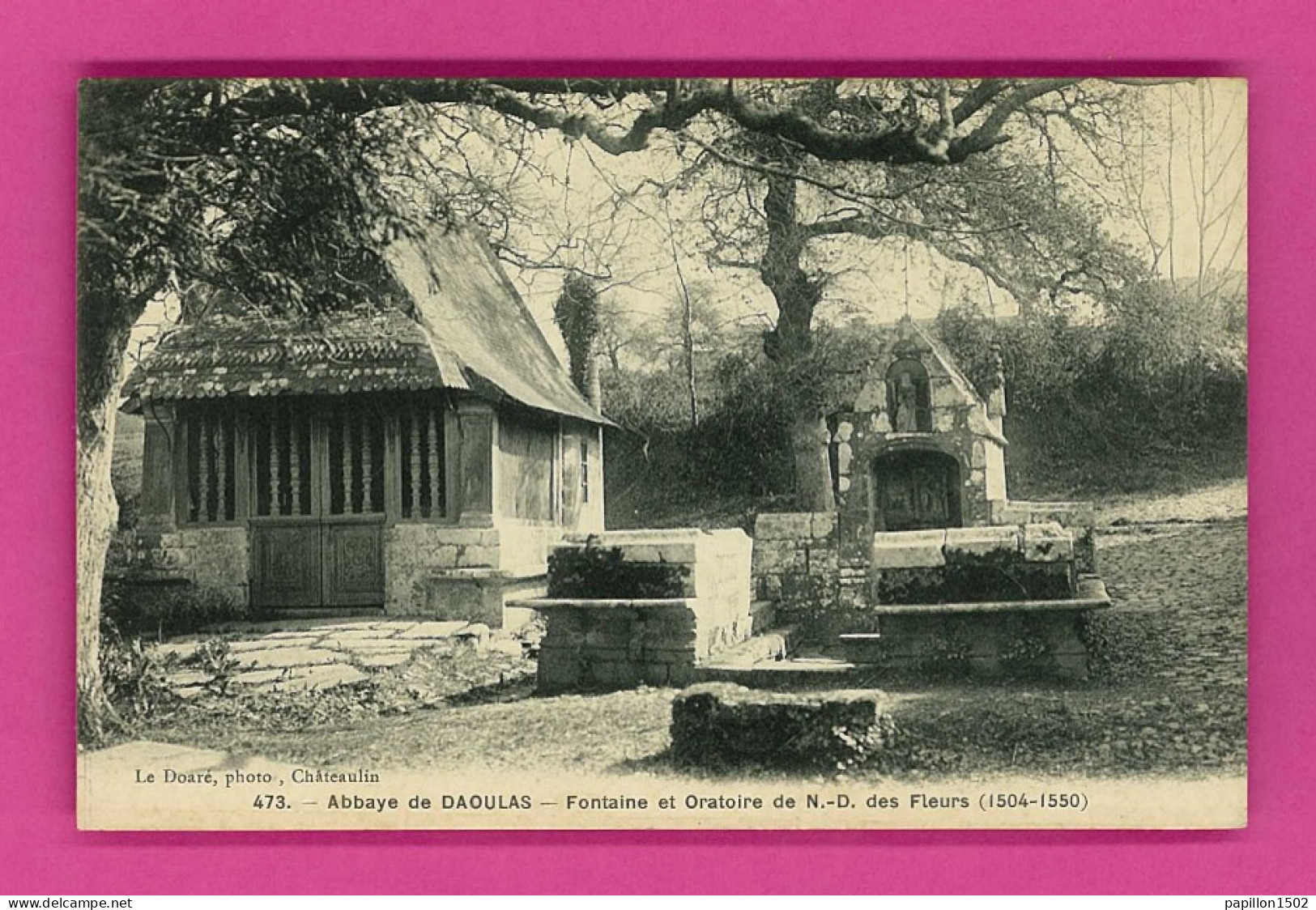 F-29-Daoulas-07P1 L'abbaye, La Fontaine Et L'oratoire De N.D. Des Fleurs, Cpa BE - Daoulas