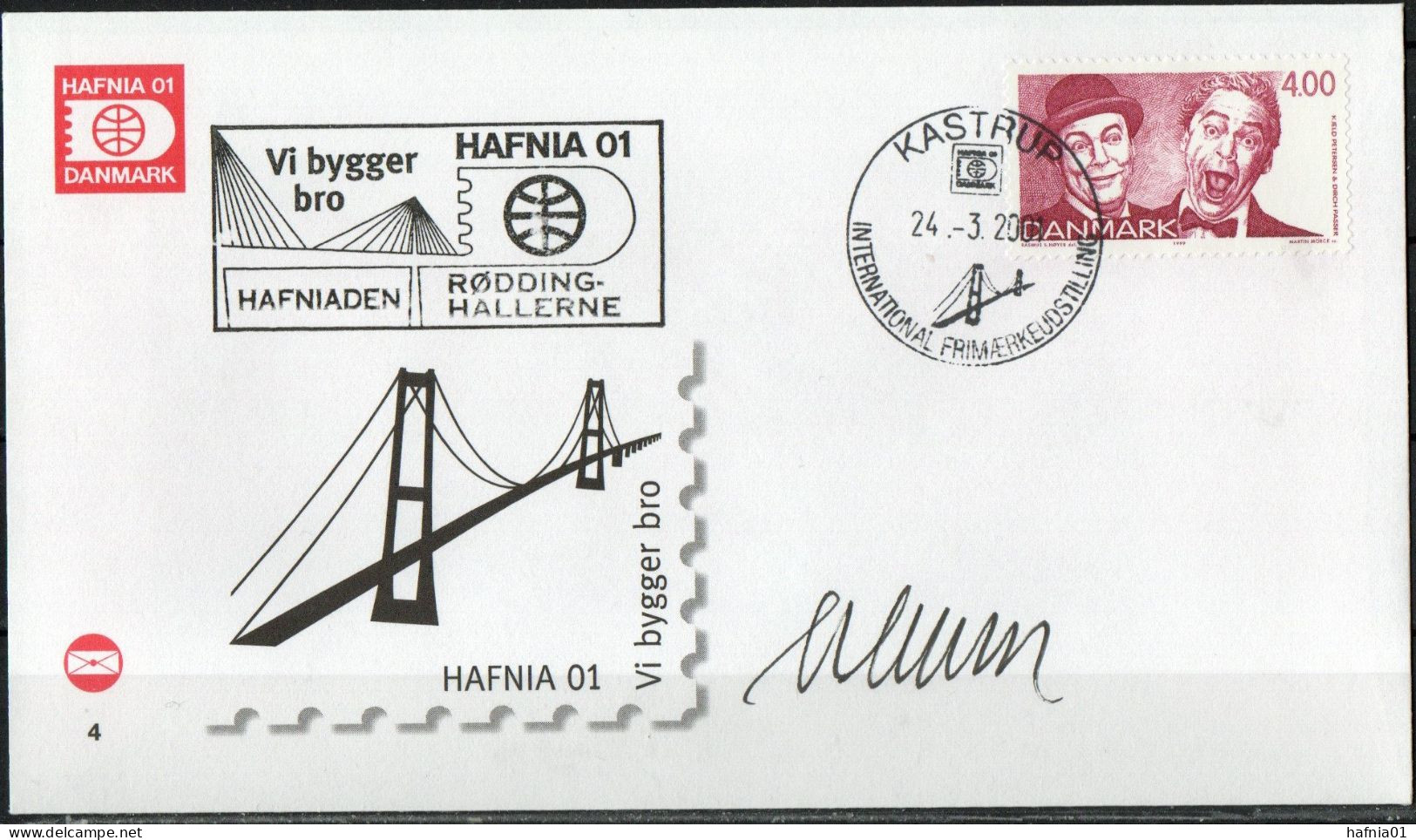 Martin Mörck. Denmark 2001. Danish Revue. Michel 1215. Cover With Special Cancel And  Cachet.  Signed. - Covers & Documents