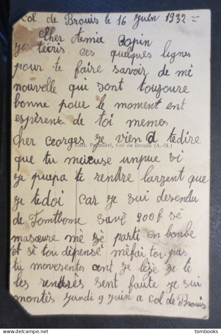 06 - Col De Brouis - CPA - Les Lacets De La Route De Breil N° 3 - éditions Palmiéri , Col De Brouis - 1932 - Peu Commune - Breil-sur-Roya