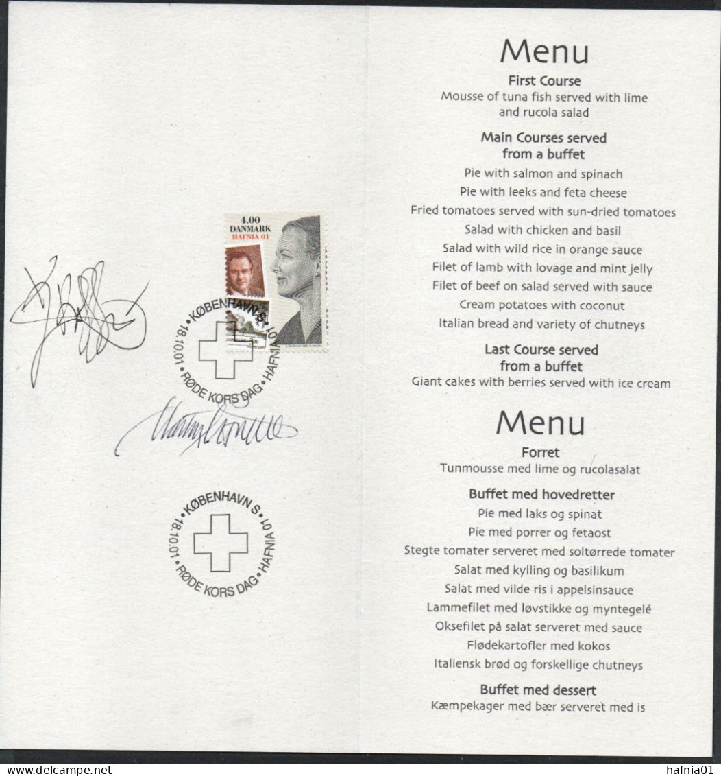 Martin Mörck. Denmark 2001. Menu HAFNIA'01 With Michel 1287. Signed. - Andere & Zonder Classificatie