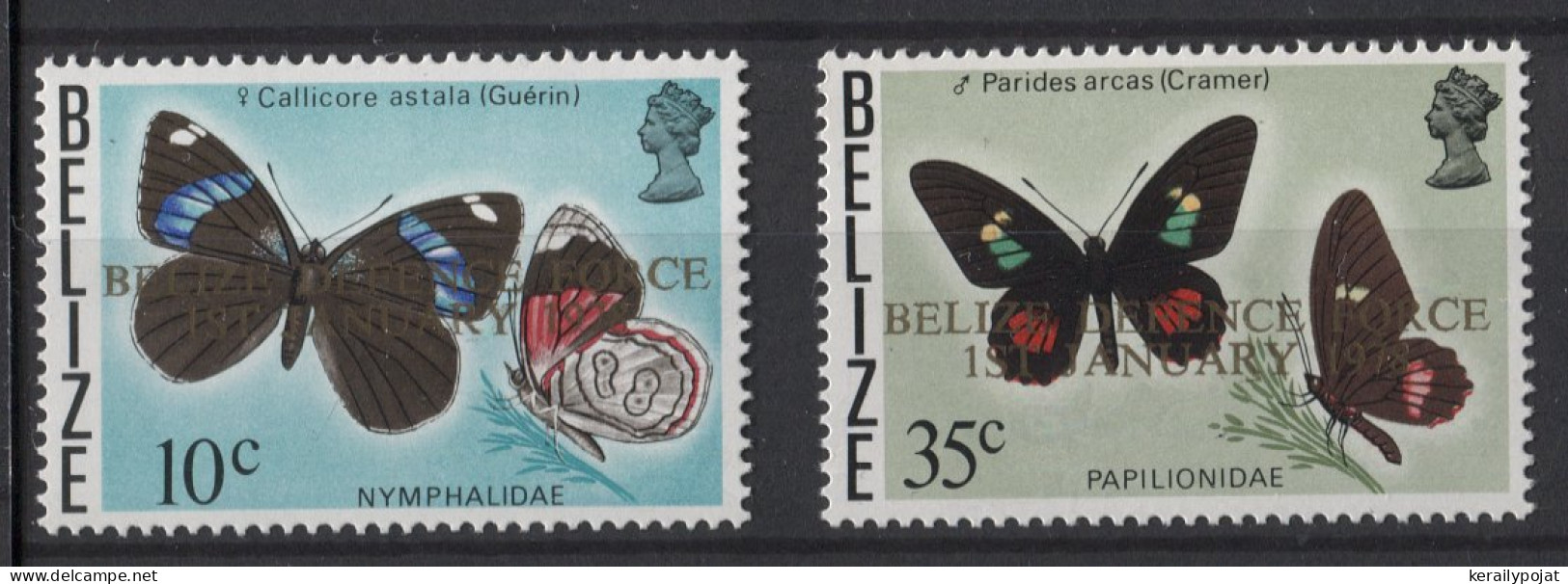 Belize - 1978 Butterflies National Defense Force Overprints MNH__(TH-24789) - Belize (1973-...)