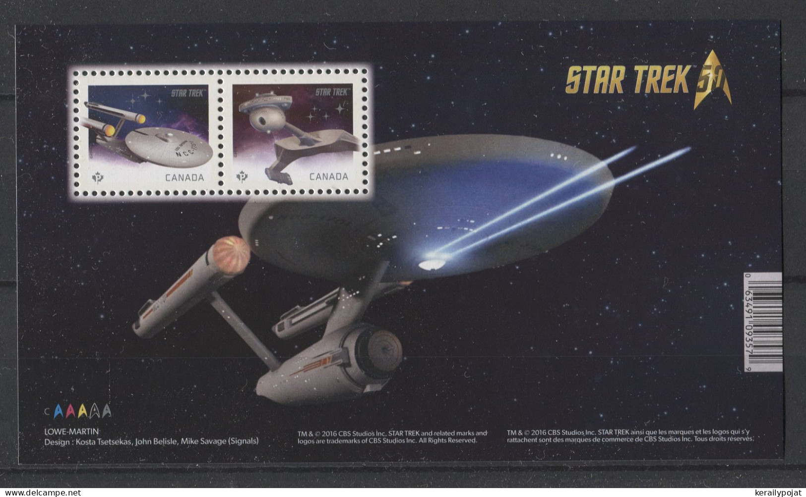 Canada - 2016 Spaceship Enterprise (II) Block MNH__(TH-24621) - Blocks & Kleinbögen