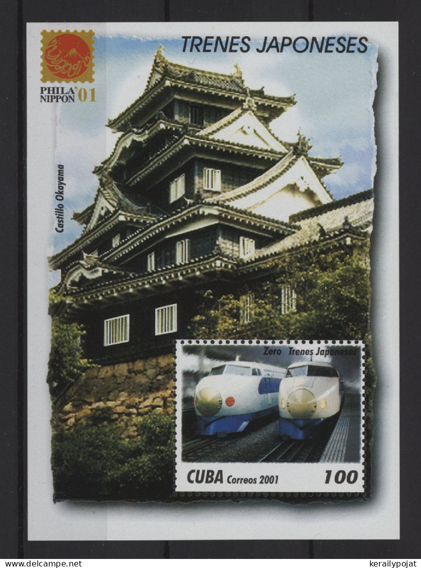 Cuba - 2001 Japanese Railcars Block MNH__(TH-25532) - Blocs-feuillets