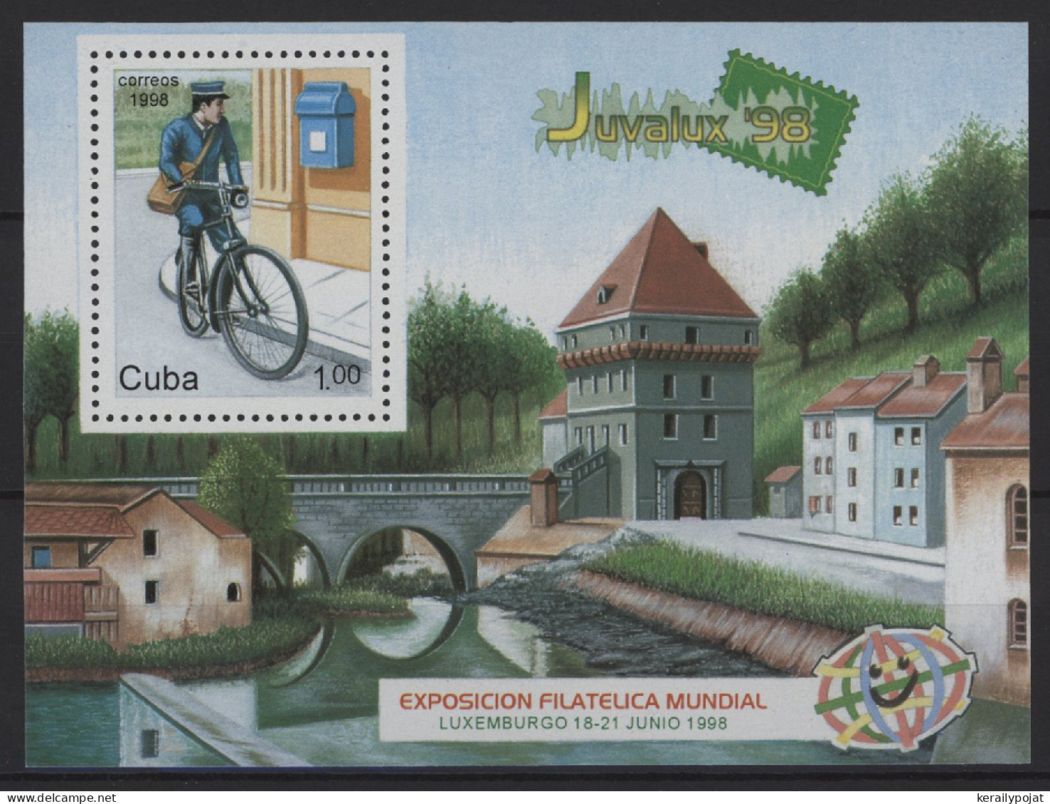 Cuba - 1998 Postman On Bike Block MNH__(TH-27340) - Blocks & Kleinbögen