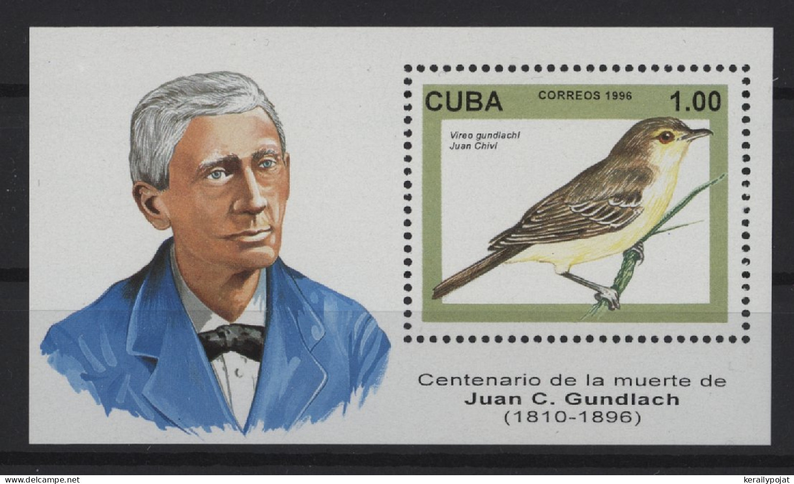 Cuba - 1996 Juan C. Gundlach Block MNH__(TH-25406) - Blocks & Kleinbögen