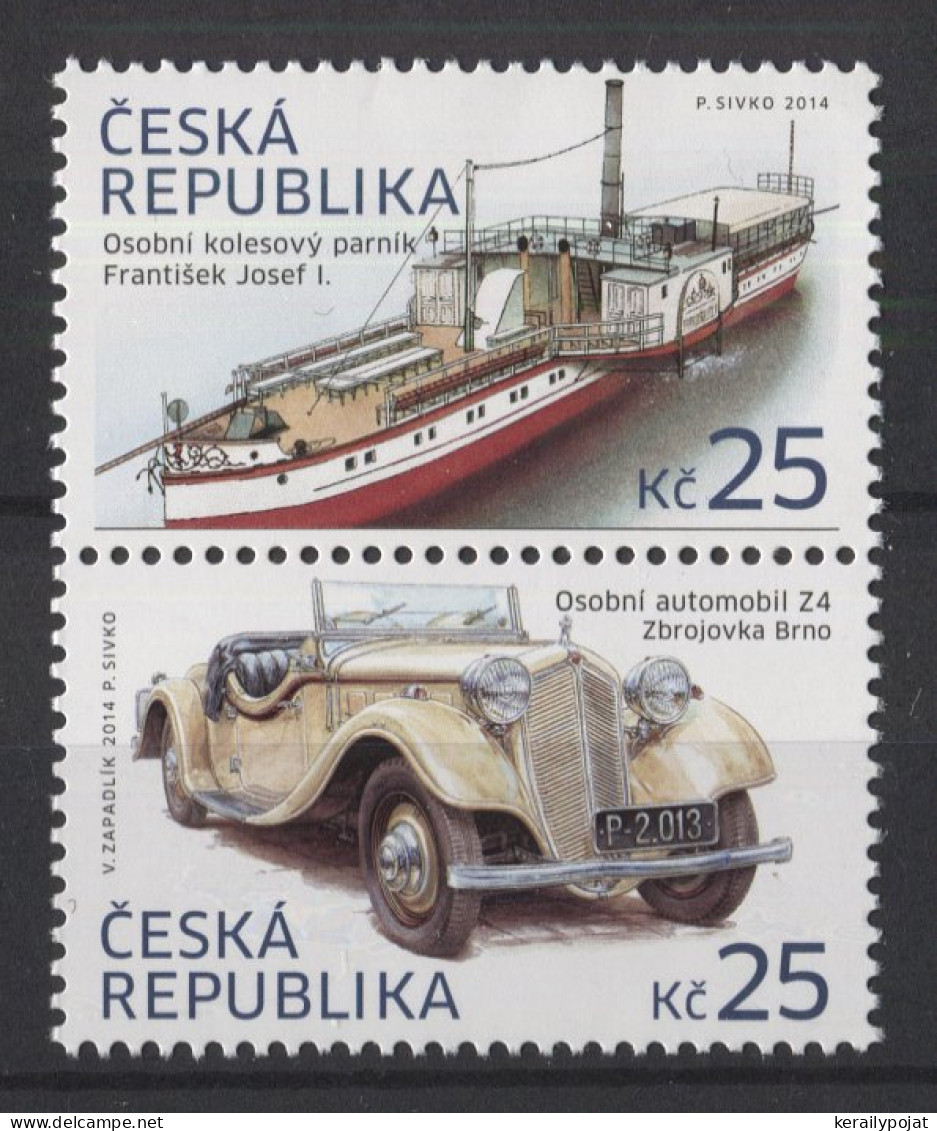 Czech Republic - 2014 Historical Means Of Transport Pair MNH__(TH-26173) - Nuevos