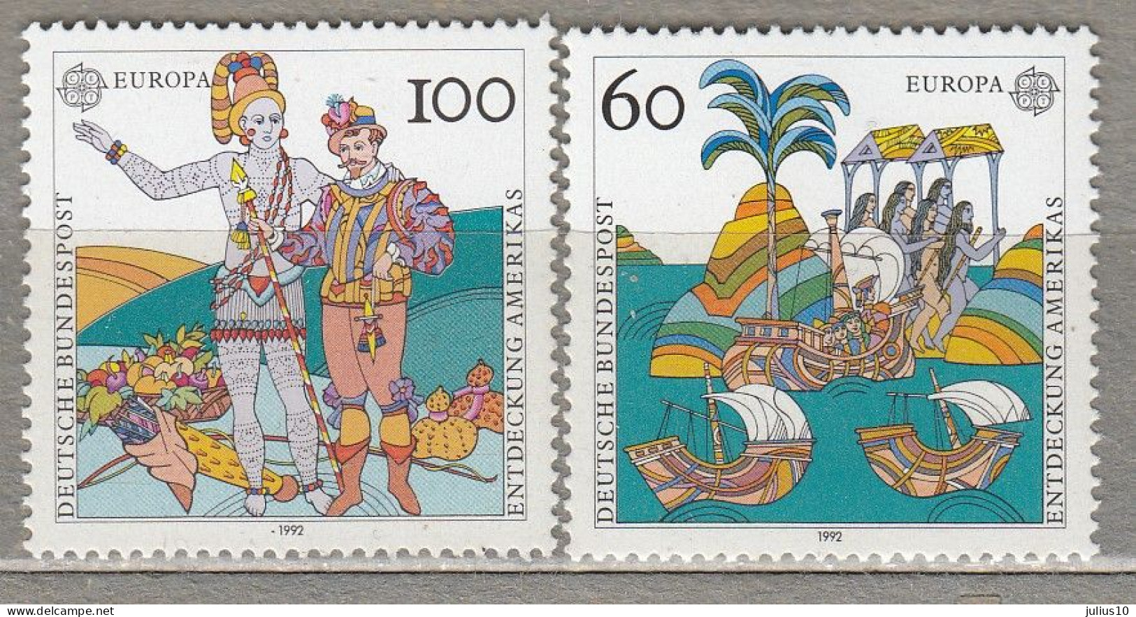 EUROPA CEPT 1992 Germany C.Colombo 500th Discovery Of America MNH(**) Mi 1608/09 #33910 - 1992