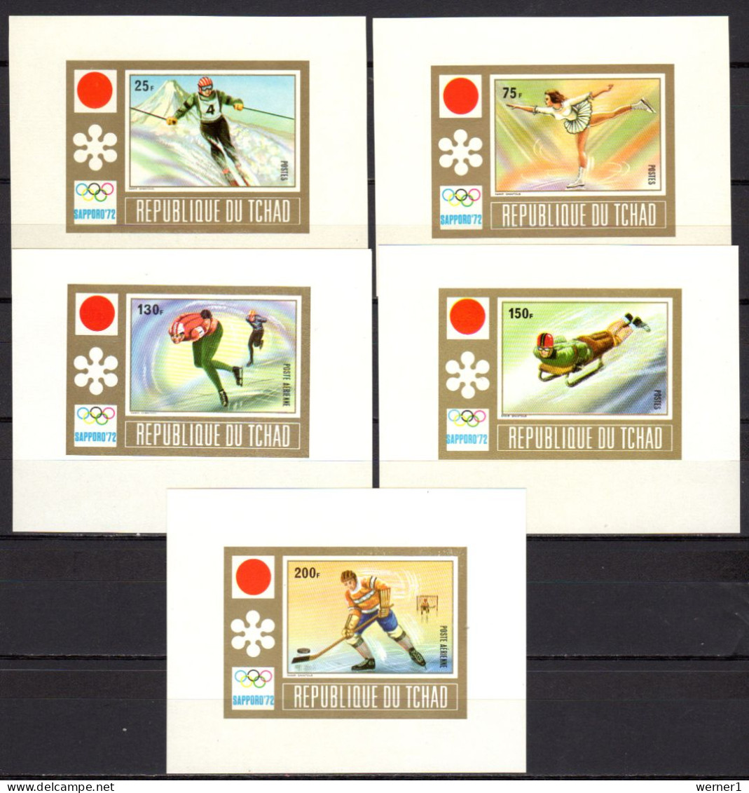 Chad - Tchad 1972 Olympic Games Sapporo Set Of 5 S/s Imperf. MNH -scarce- - Winter 1972: Sapporo