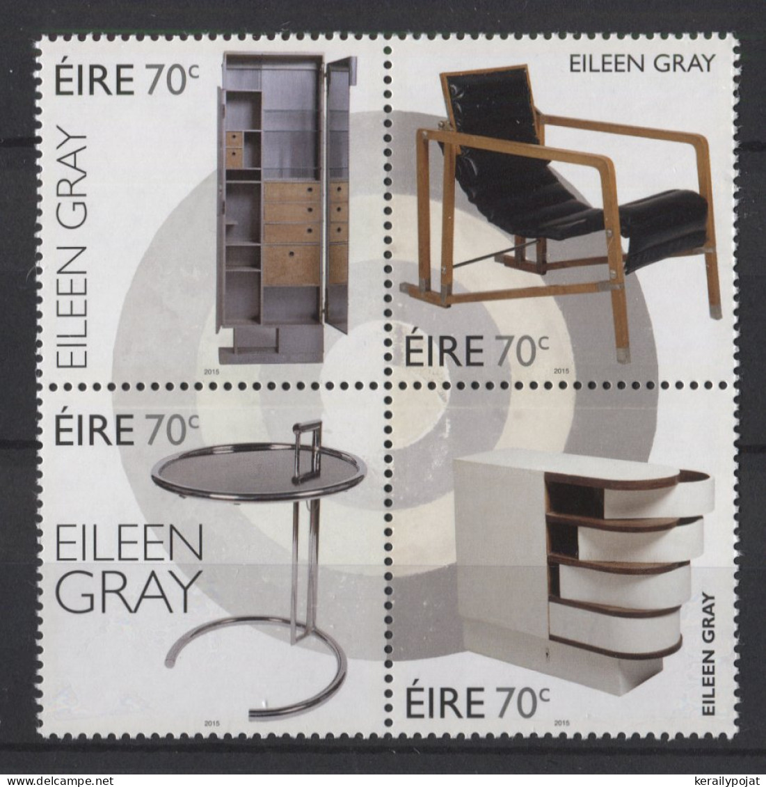 Ireland - 2015 Eileen Gray Block Of Four MNH__(TH-26405) - Hojas Y Bloques