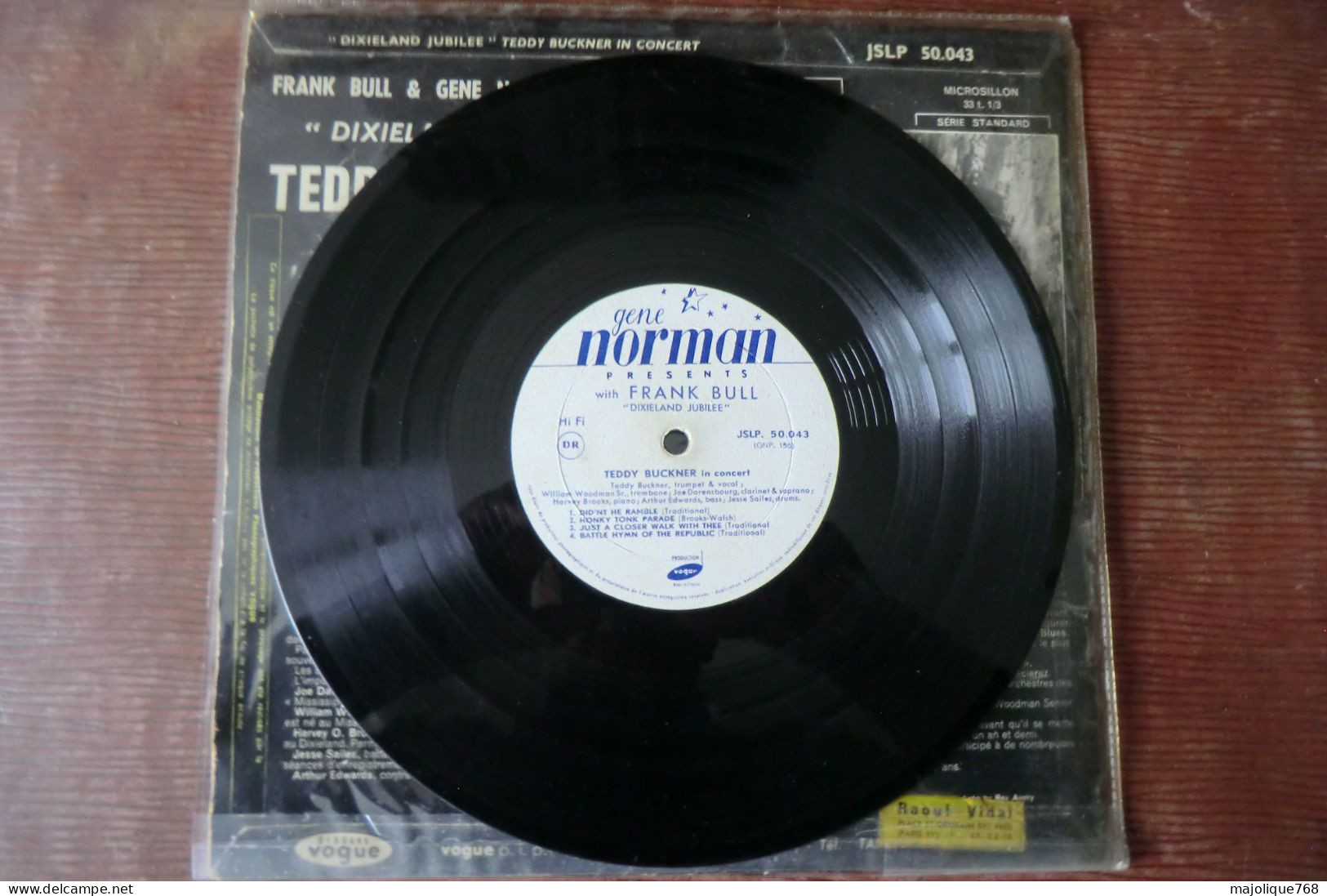 Disque De Gene Norman Presents Teddy Buckner – Dixieland Jubilee JSLP 50 043, Vogue  - France 1956 - Jazz