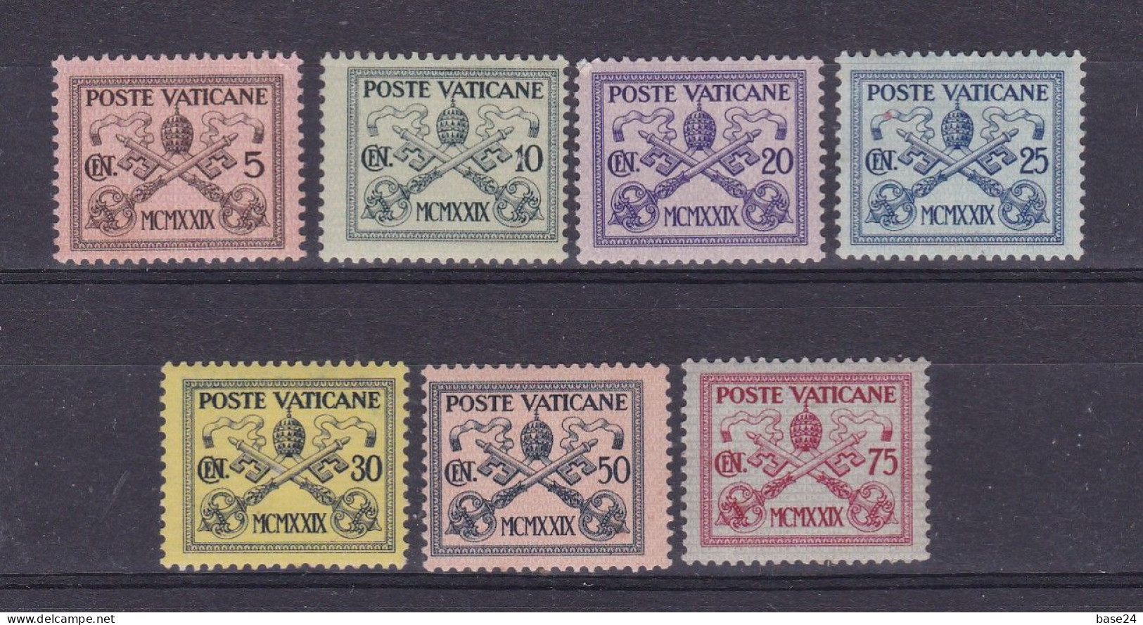 1929 Vaticano Vatican SEGNATASSE  POSTAGE DUE 7 Valori Nuovi MH*: 5, 10, 20, 25, 30, 50 E 75 Cent, 2a Scelta, 2nd Choice - Portomarken