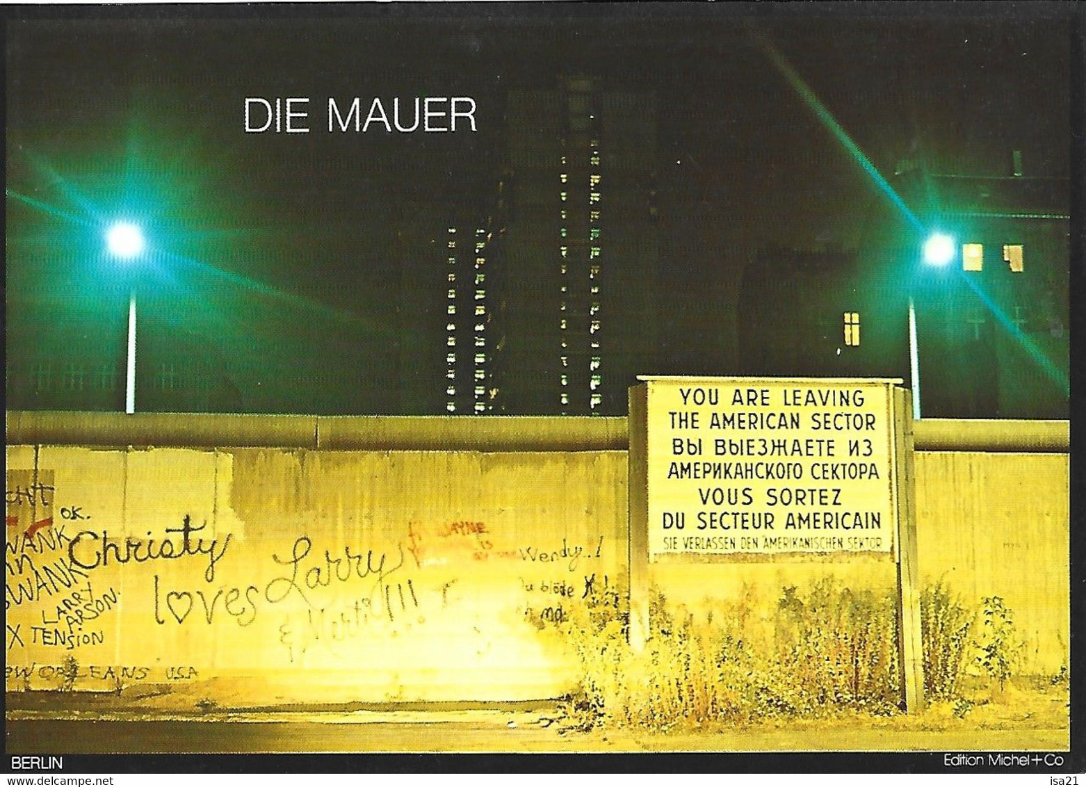 Carte Postale: DIE MAUER, Le Mur De Berlin. - Berlin Wall