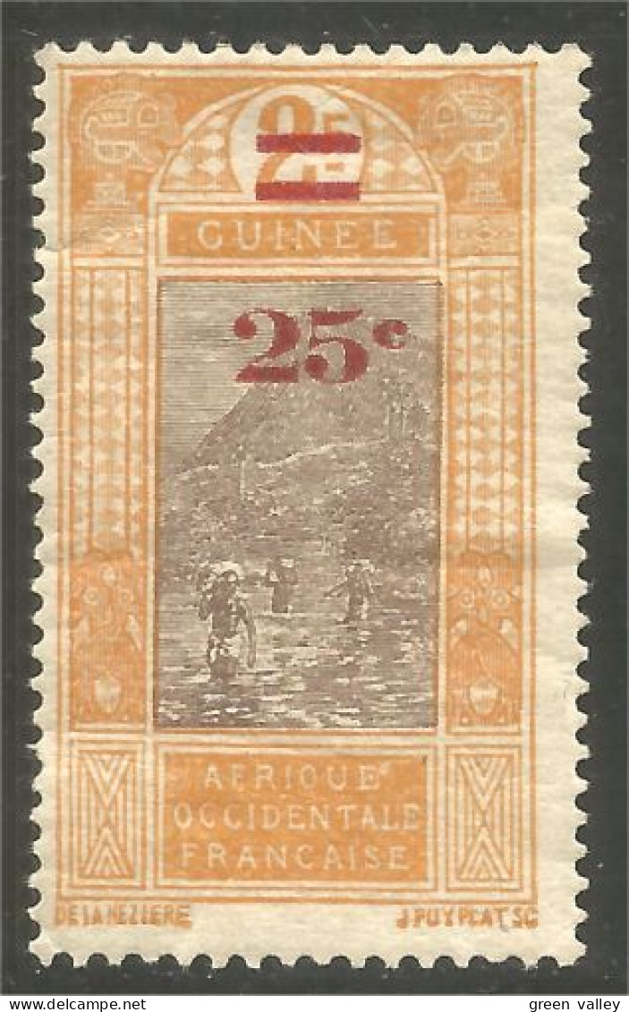 372 AOF Guinée Gué Ktimi Surcharge 1924 MH * Neuf (f3-AEF-384) - Nuovi