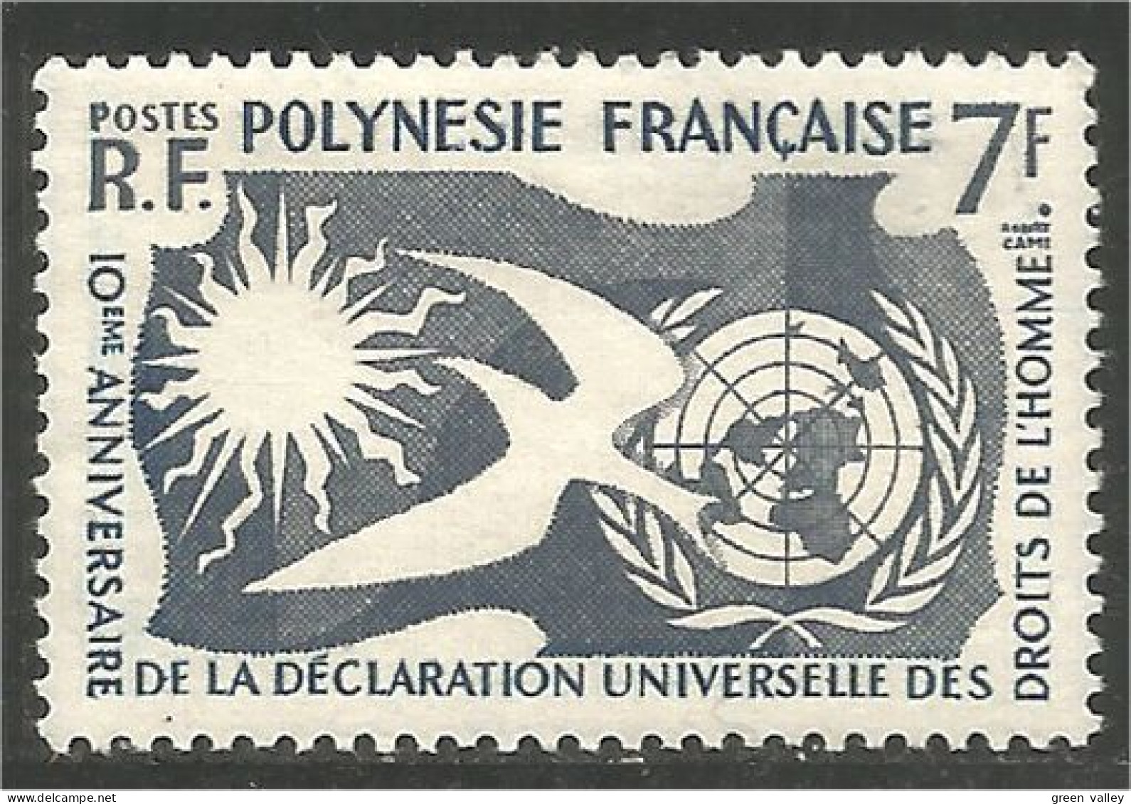 386 Polynesie Declaration Droits Homme Human Rights MH * Neuf (f3-POL-20) - Ungebraucht