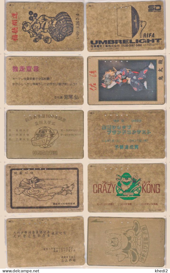 LOT De 50 Télécartes DOREES JAPON - JAPAN GOLD Phonecards - Lots - Collections