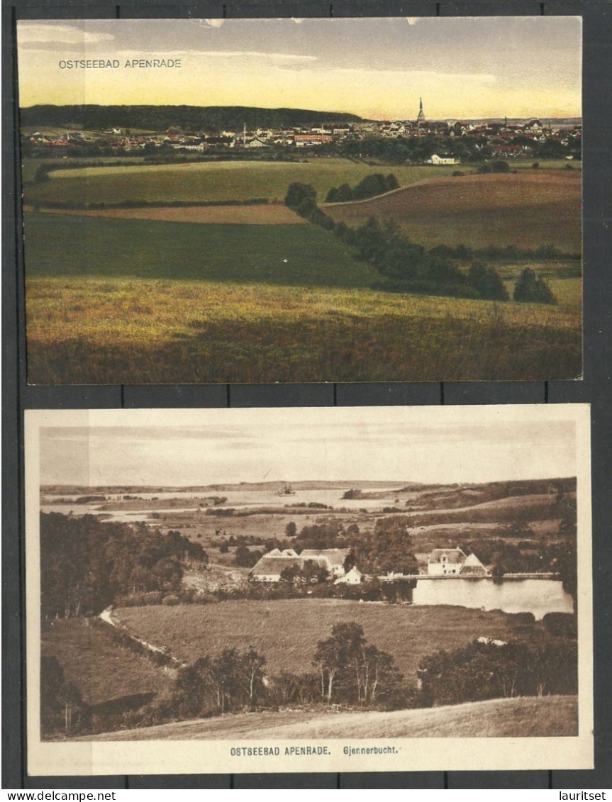 Germany Deutschland Denmark Ostseebad APENRADE Verlag V. A. Wohlenberg Gjennerbucht Etc., 2 Post Cards, Unused - Nordschleswig