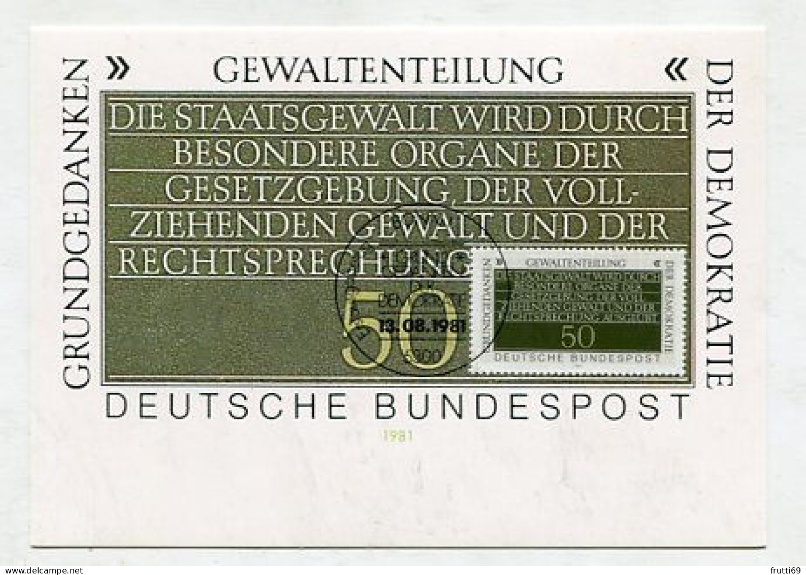 MC 211877 GERMANY - 1981 - Grundgedanken Der Demokratie - 1981-2000