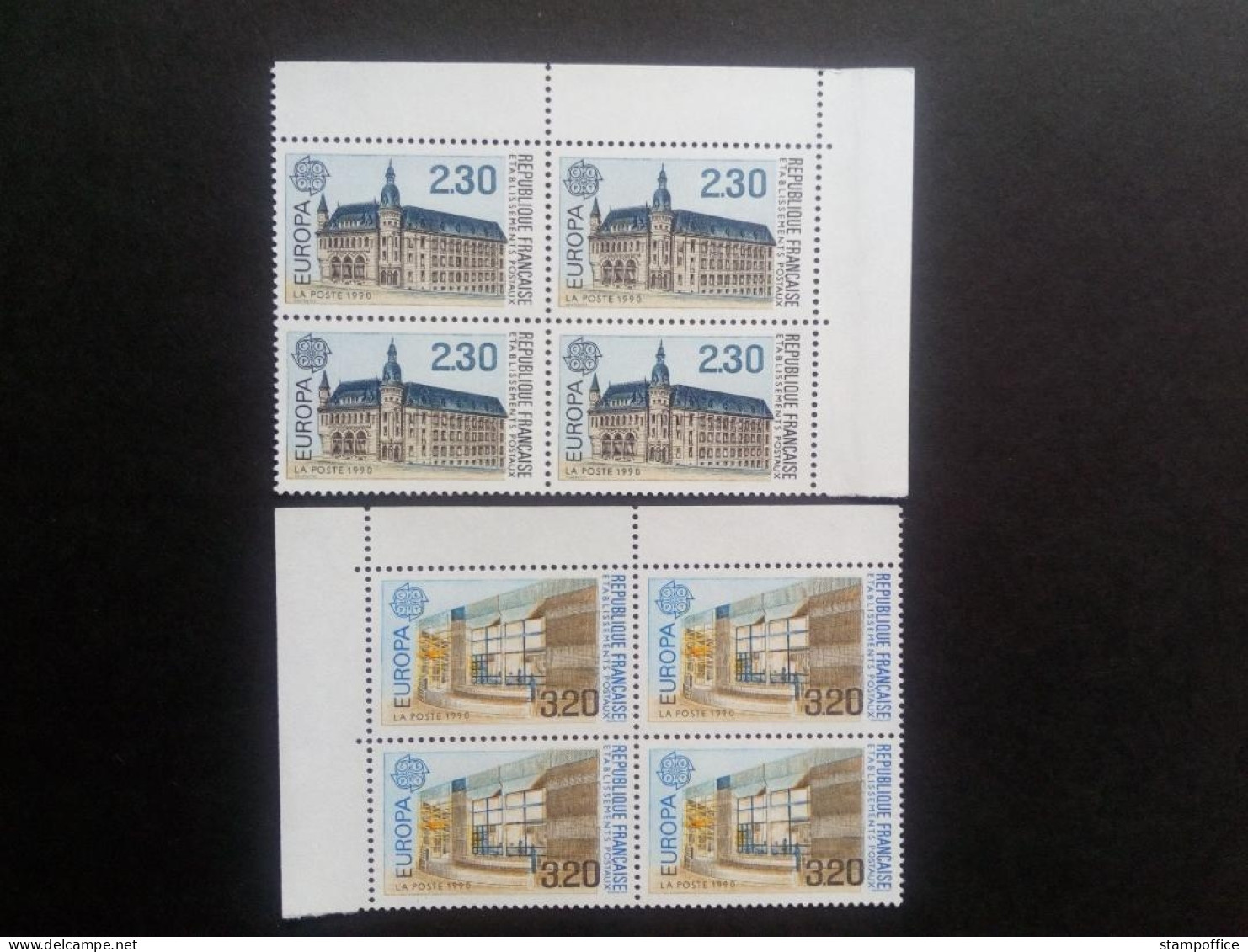 FRANKREICH MI-NR. 2770-2771 POSTFRISCH 4er BLOCK EUROPA 1990 POSTALISCHE EINRICHTUNGEN - 1990