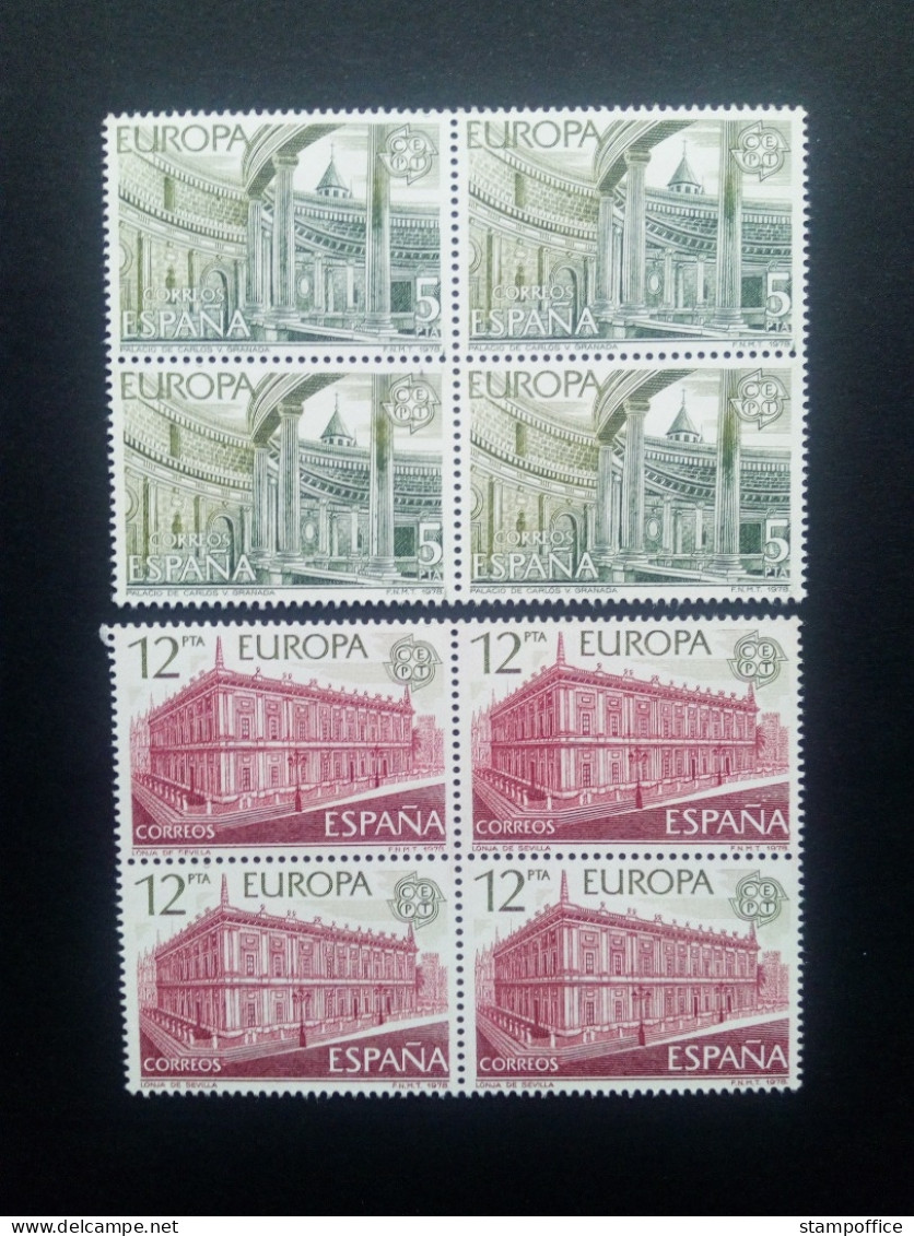 SPANIEN MI-NR. 2366-2367 POSTFRISCH(MINT) 4er BLOCK EUROPA 1978 - BAUDENKMÄLER - 1978