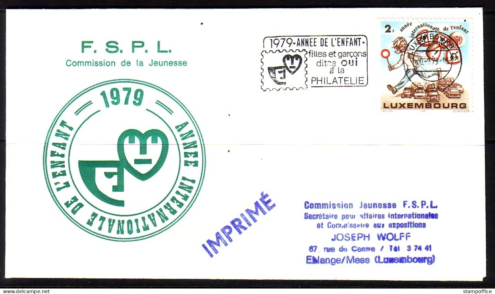 LUXEMBOURG MI-NR. 972 SONDERUMSCHLAG ANNEE DE L'ENFANT - JAHR DES KINDES 1979 - FDC