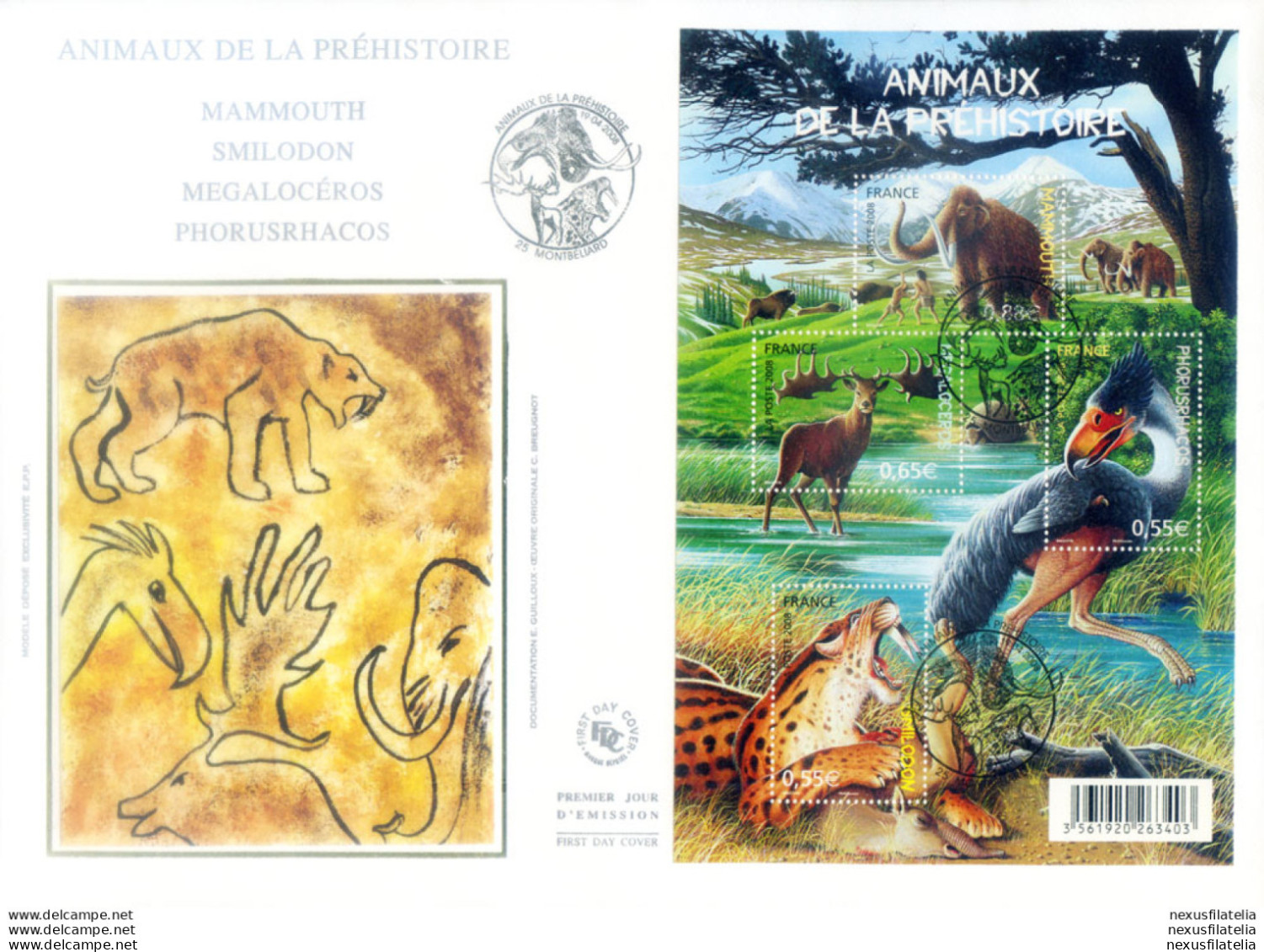 Fauna. Animali Preistorici 2008. FDC. - Other & Unclassified