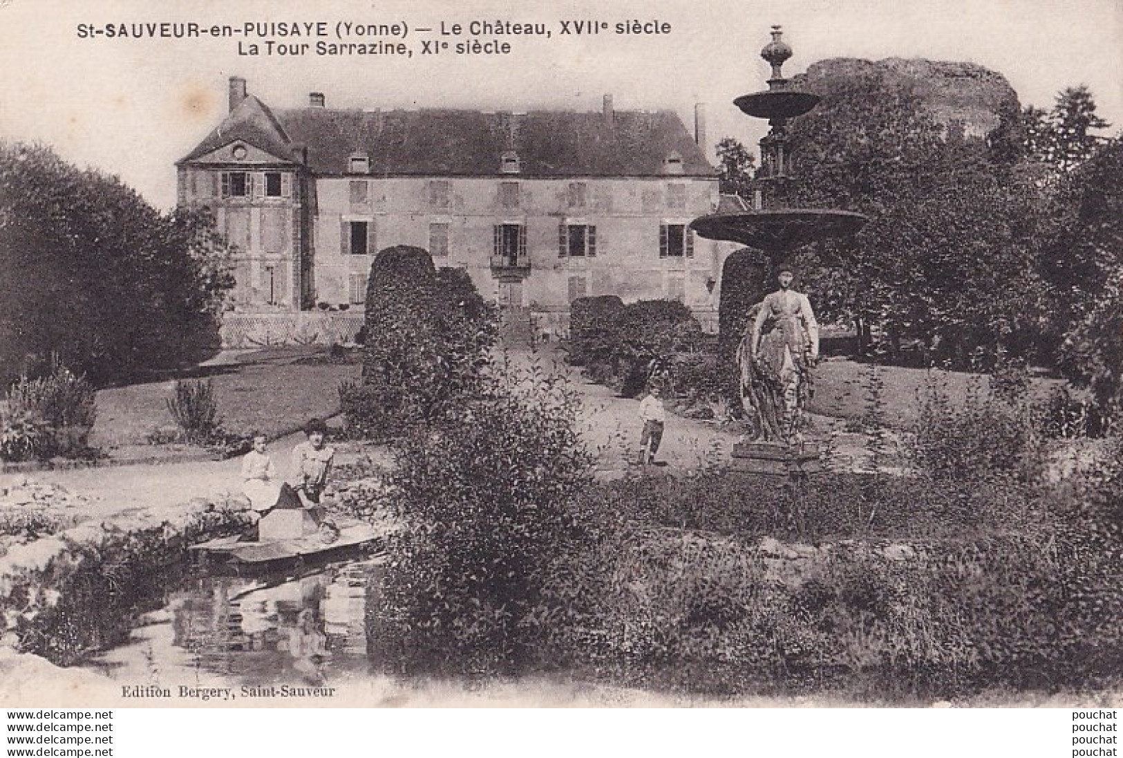 O3-89) SAINT SAUVEUR EN PUISAYE (YONNE) LE CHATEAU ET LA TOUR  SARRAZINE  - ( ANIMEE -  2 SCANS ) - Saint Sauveur En Puisaye