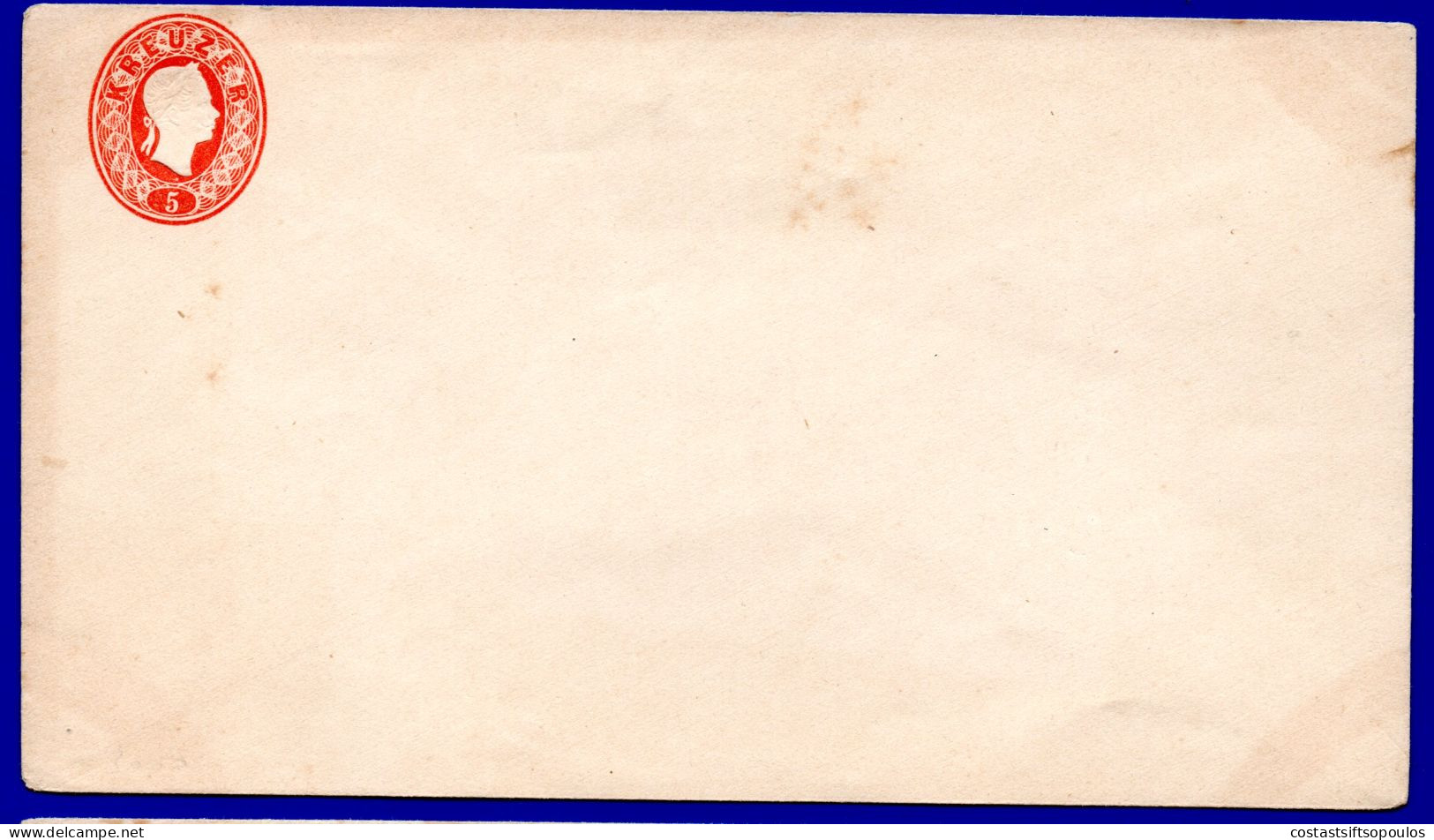 2879. AUSTRIA,1861 5 KR.STATIONERY. STAINS - Covers