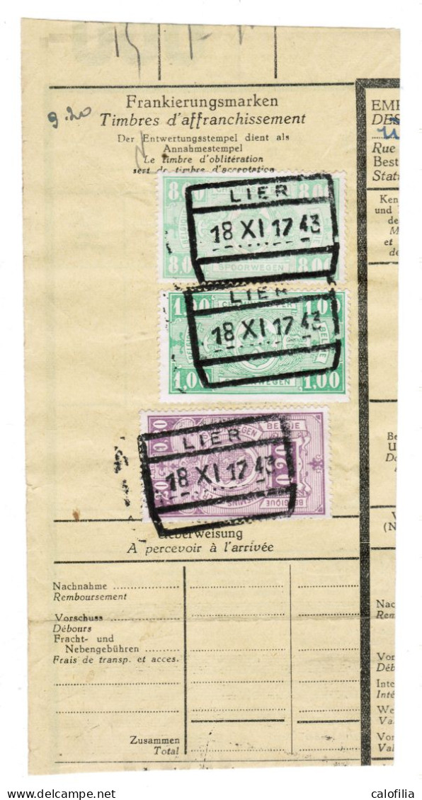 Fragment Bulletin D'expedition, Obliterations Centrale Nettes LIER - Used