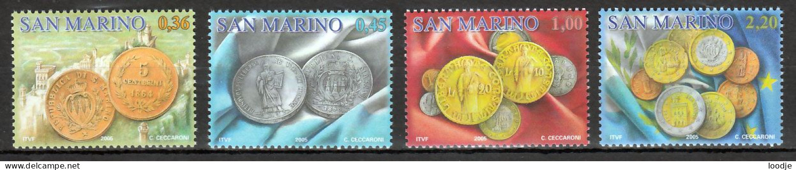 San Marino Mi 2206,2209 Munten Postfris - Nuovi