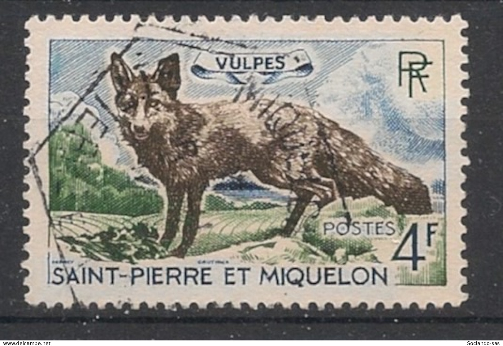 SPM - 1964 - N°YT. 373 - Renard Argenté 4f - Oblitéré / Used - Usati