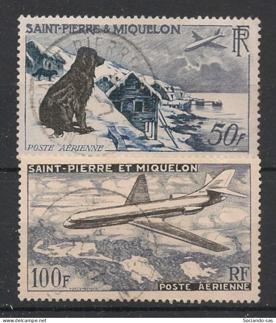 SPM - 1957 - Poste Aérienne PA N°YT. 24 Et 25 - Série Complète - Oblitéré / Used - Oblitérés