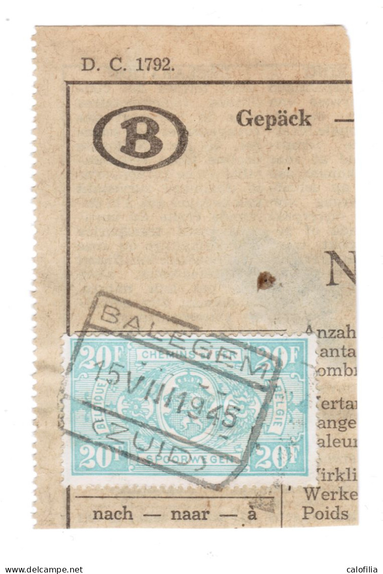 Fragment Bulletin D'expedition, Obliterations Centrale Nettes BALEGEM ZUID, R.R.RARE - Used