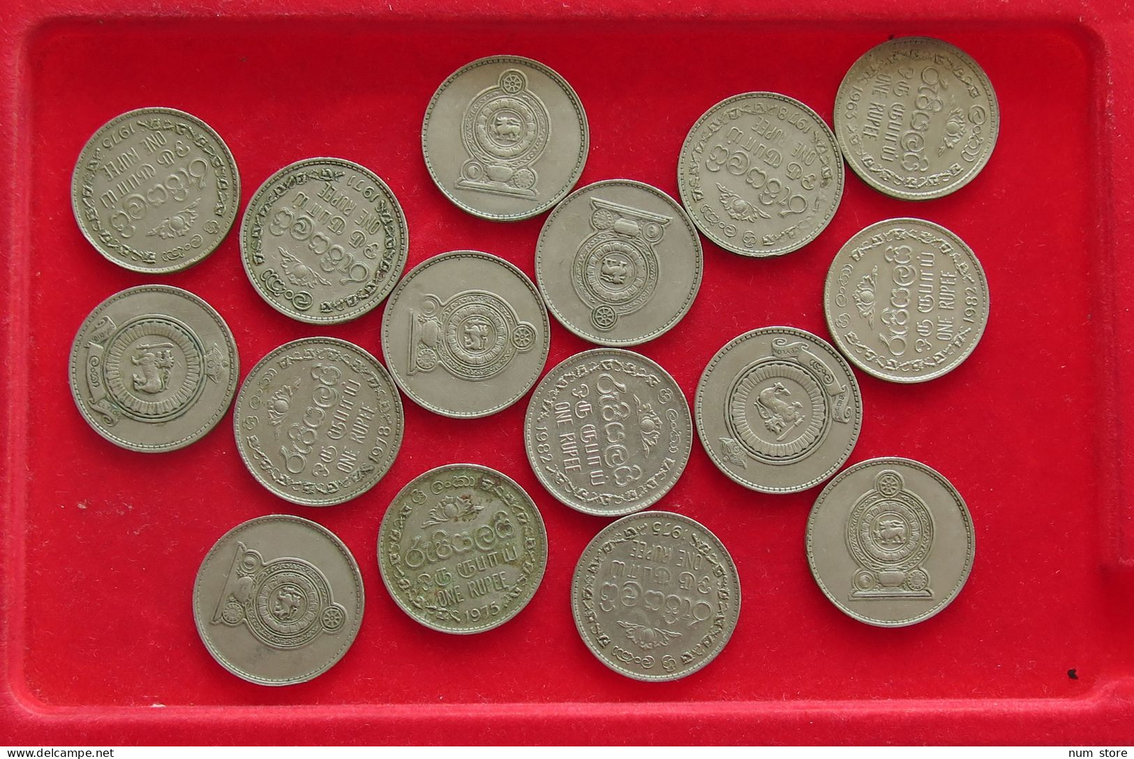 COLLECTION LOT CEYLON SRI LANKA RUPEE 16PC 115G #xx40 1874 - Sri Lanka