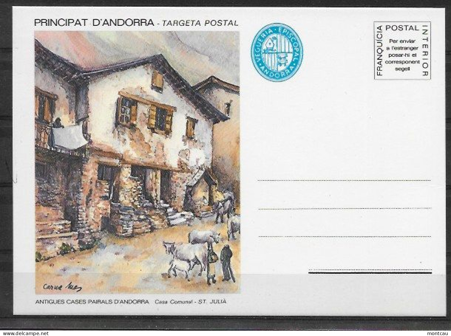 Andorra - Franquicia Postal - St. Julià - Episcopal Viguerie