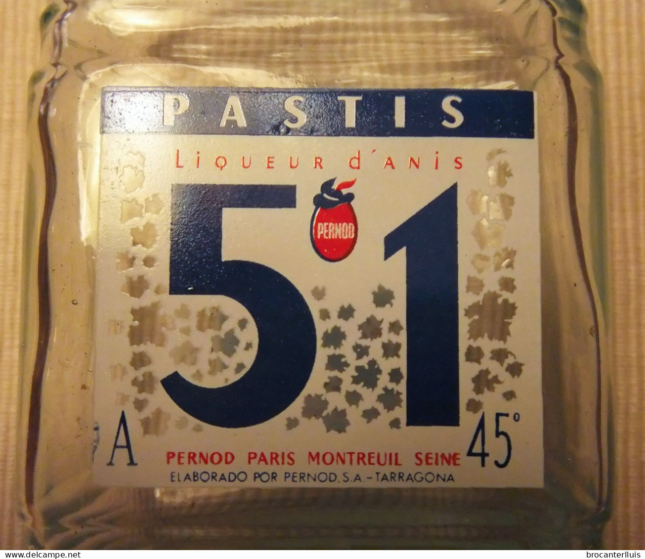 BOTELLA DE AGUA DE LA MARCA PASTIS 51 LIQUEUR D'ANIS De PERNOD - Other & Unclassified