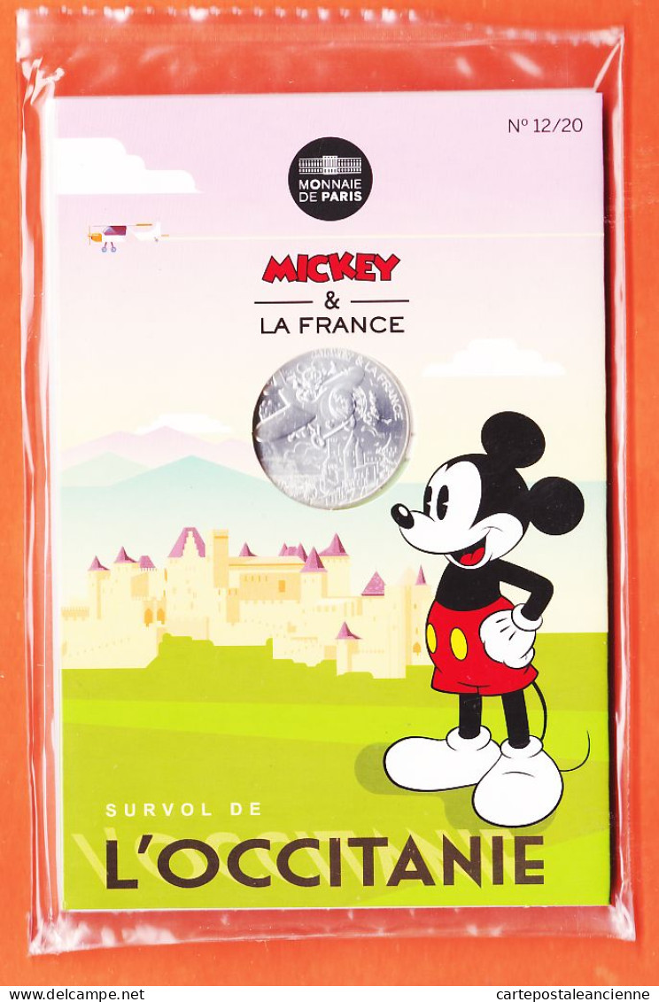 21483 / Pièce 10 Euro Argent 333 °/00 MICKEY N°12/20 SURVOL OCCITANIE Monnaie De Paris France Neuf Sous Blister Mint ** - Collections
