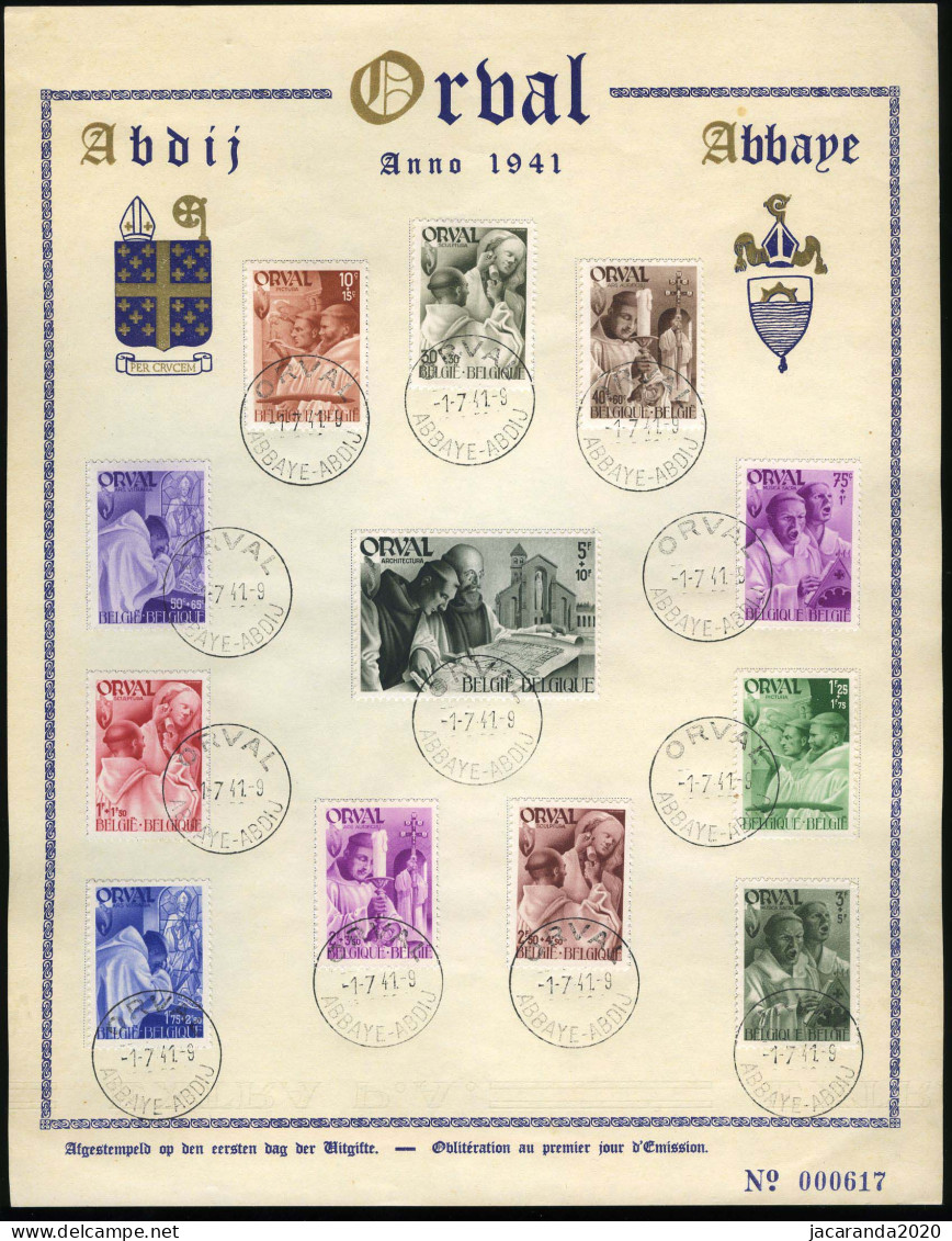 België 556/67 HBL - Monnikenreeks - Vierde ORVAL -  Herdenkingsblad/Feuillet Souvenir - Erinnerungskarten – Gemeinschaftsausgaben [HK]