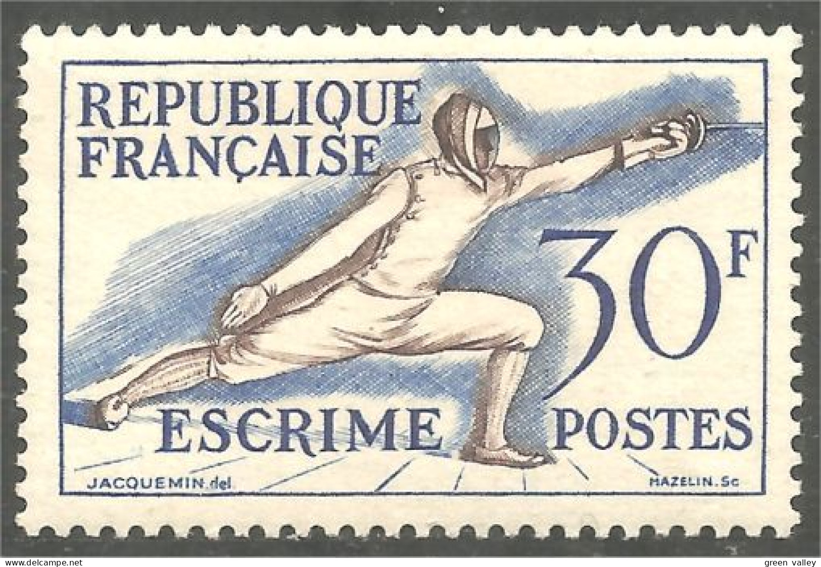 329 France 962 Fleuret Escrime Fencing Fechten Esgrima Scherma TTB VF MVLH * Neuf CH Très Légère (526) - Escrime