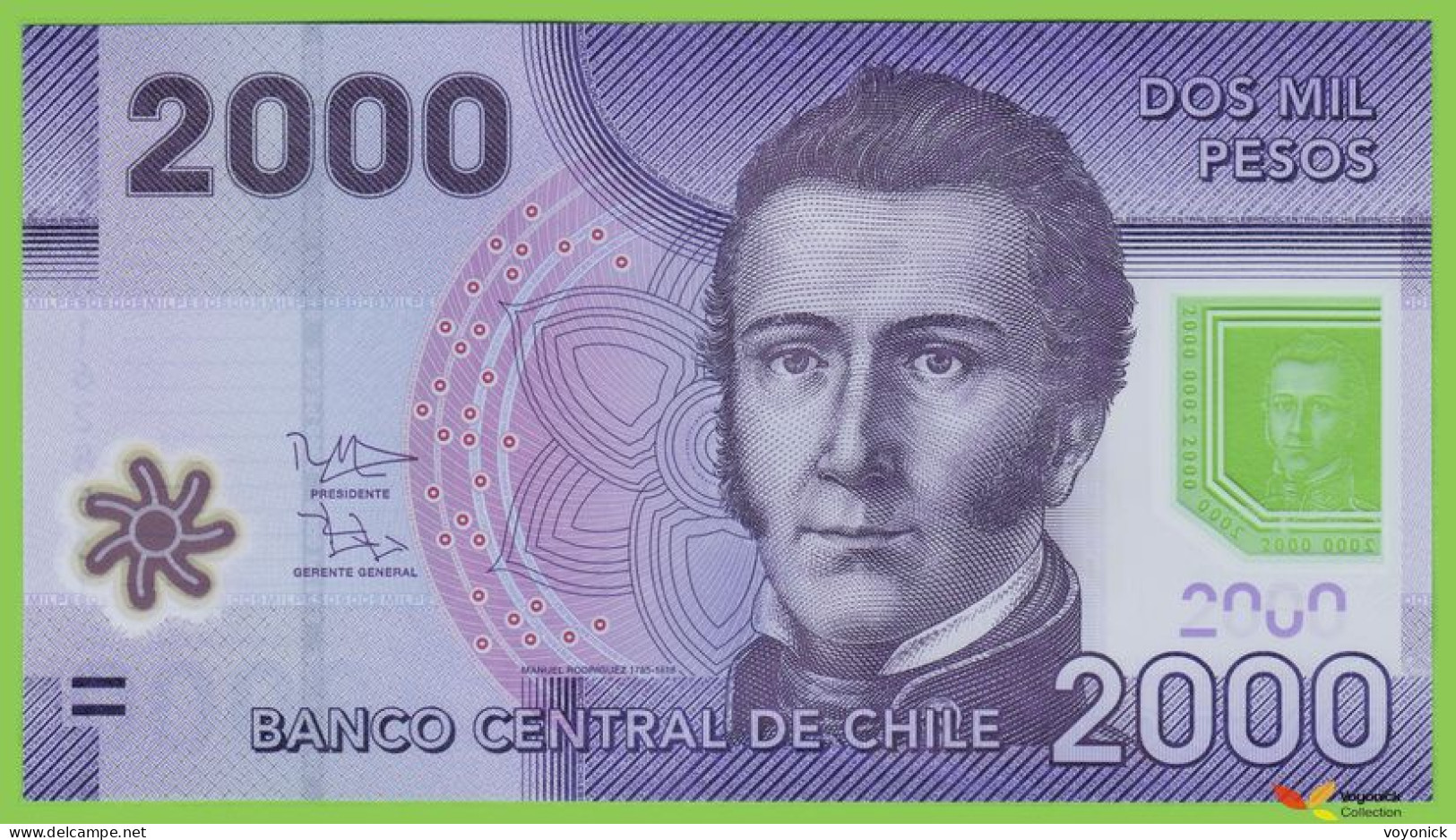 Voyo CHILE 2000 Pesos 2013 P162c B297c EF UNC  Polymer - Chile