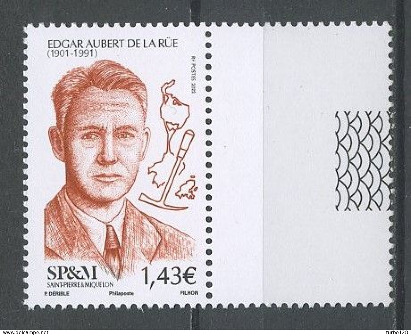 SPM Miquelon 2022 N° 1296 ** Neuf MNH Superbe Personnalité Edgar Aubert De La Rüe Géologue Carte Piolet - Unused Stamps