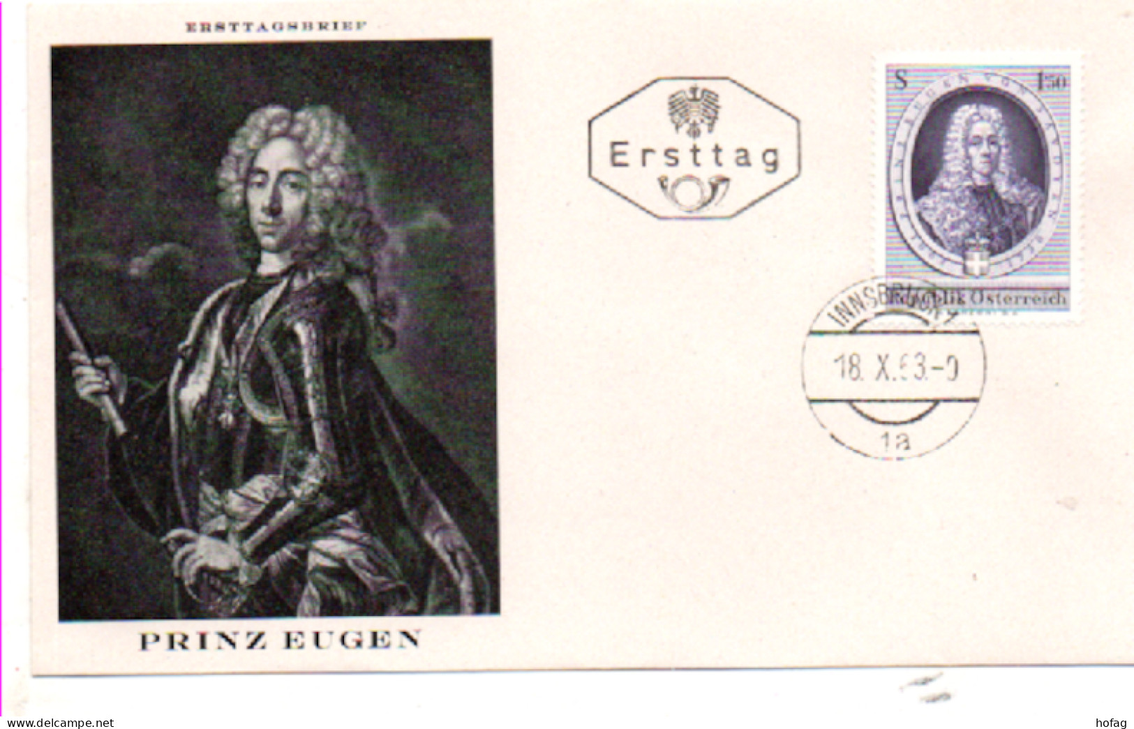 Österreich 1963 MiNr.: 1134 Eugen Ersttag; Austria FDC Scott: 709 YT: 972 Sg: 1399 - FDC